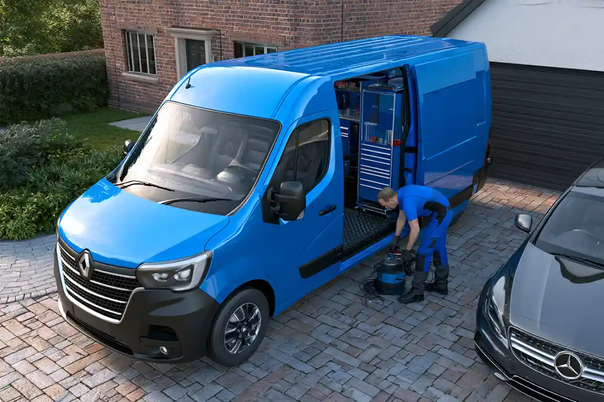 Mobile repair van for photo-based local repair requests